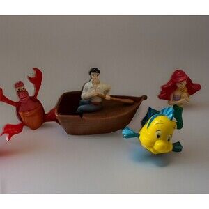 McDonald's Happy Meal Little Mermaid Toys Lot 4 Ariel Sebastian Eric